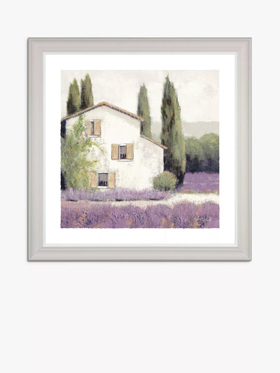 John Lewis John Lewis Adelene Fletcher 'Lavender Cottage' Impression encadrée, 38 x 38 cm, multicolore