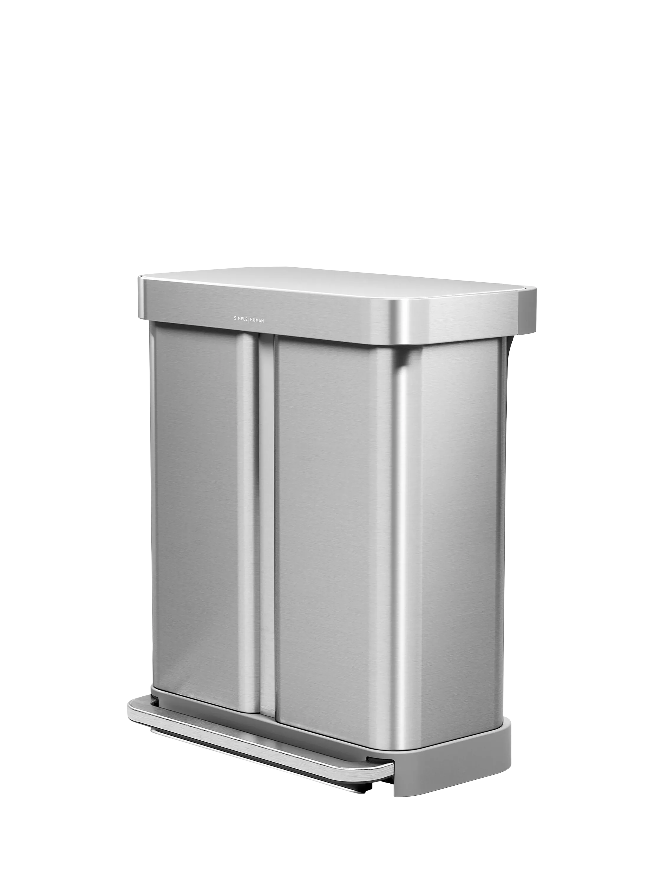 Simplehuman recycling pedal bin brushed stainless steel 58L, imported from the UK