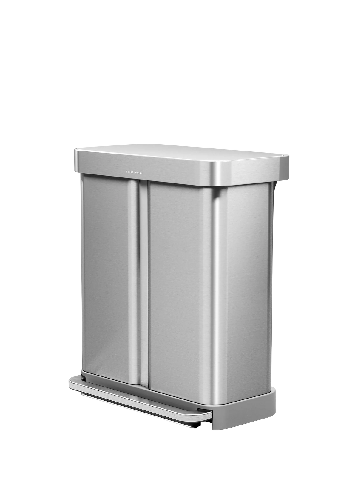 Simplehuman recycling pedal bin brushed stainless steel 58L, imported from the UK