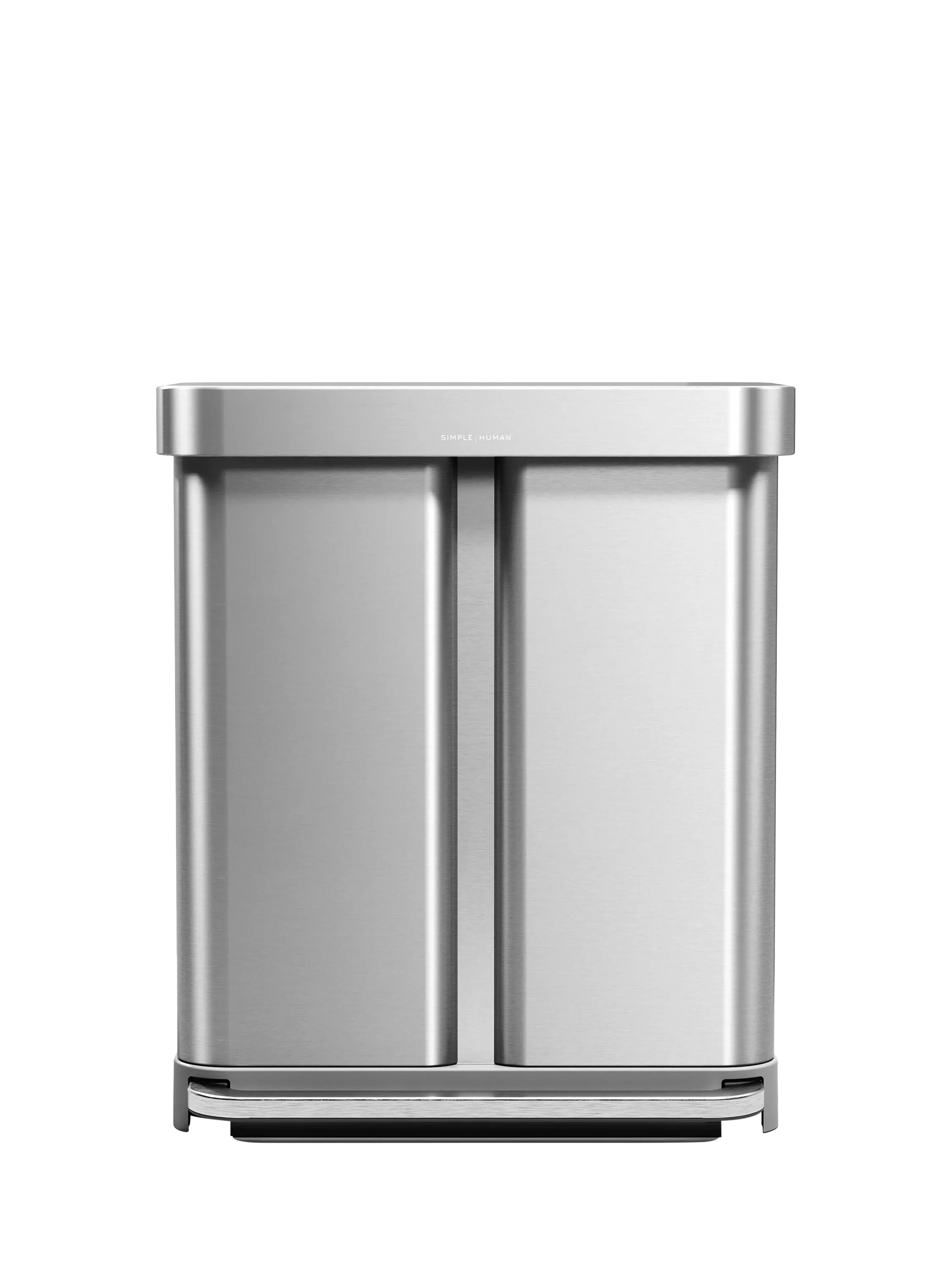 Simplehuman recycling pedal bin brushed stainless steel 58L, imported from the UK