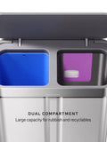 Simplehuman recycling pedal bin brushed stainless steel 58L, imported from the UK