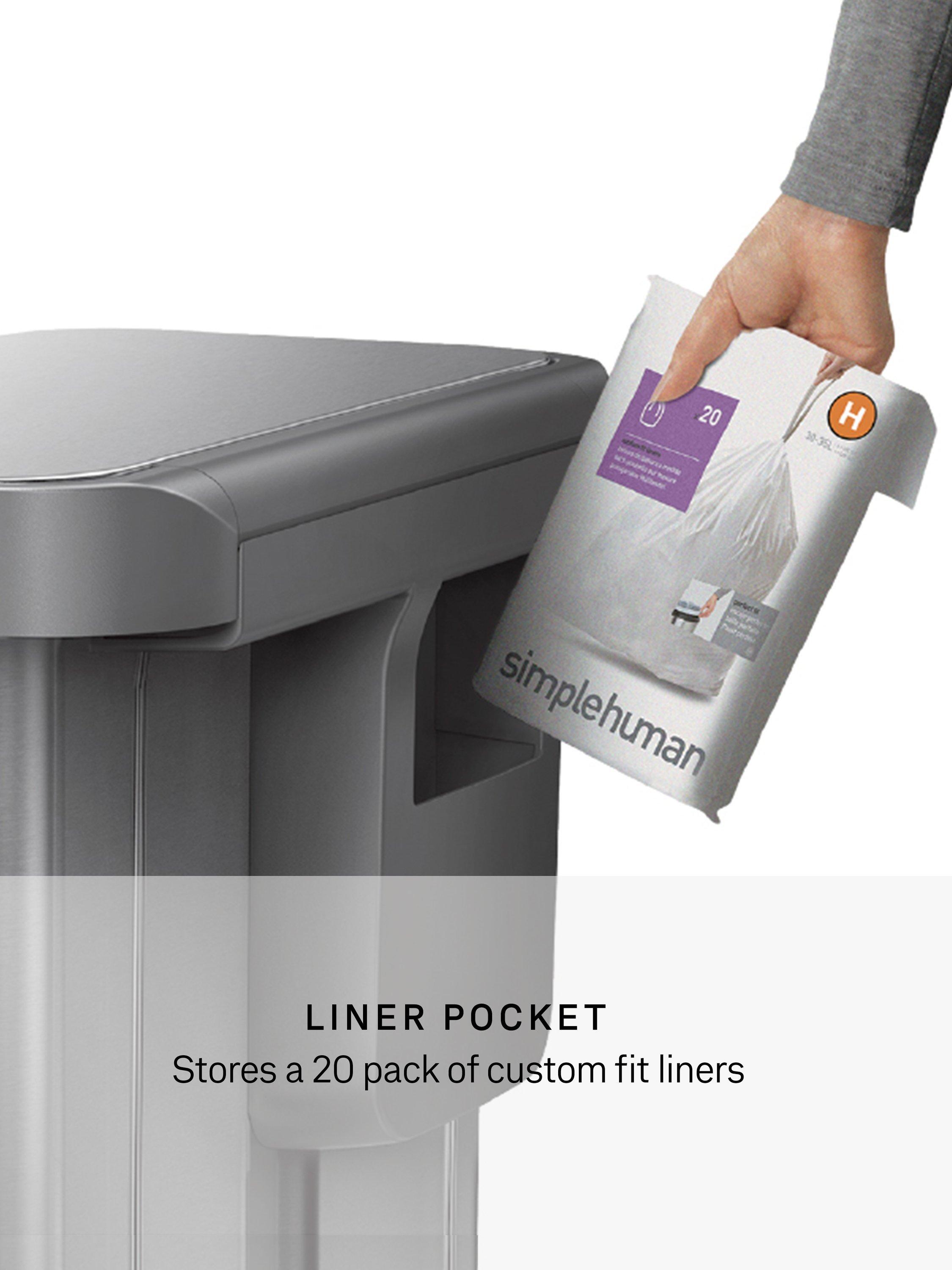 Simplehuman recycling pedal bin brushed stainless steel 58L, imported from the UK