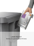 Simplehuman recycling pedal bin brushed stainless steel 58L, imported from the UK