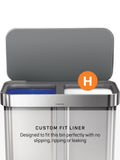 Simplehuman recycling pedal bin brushed stainless steel 58L, imported from the UK