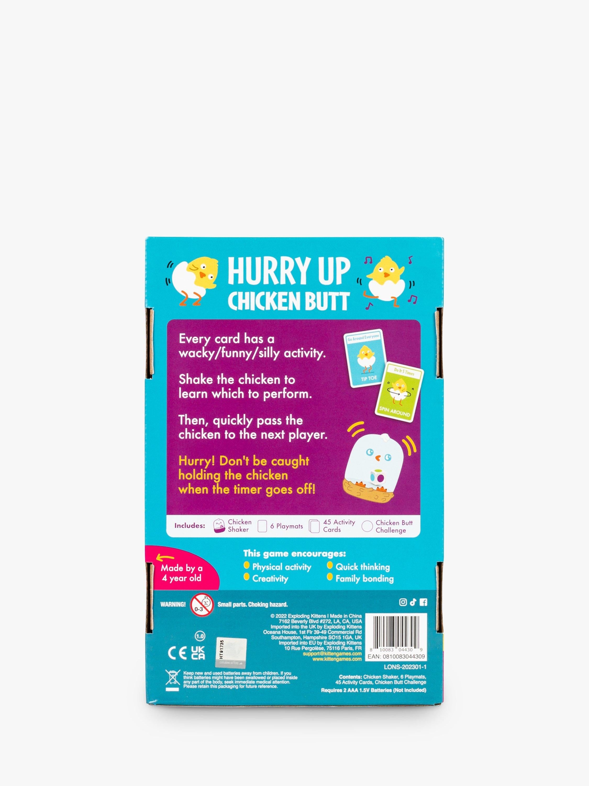 Hurry Up Chicken Butt hot potato game with animal noises, UK version