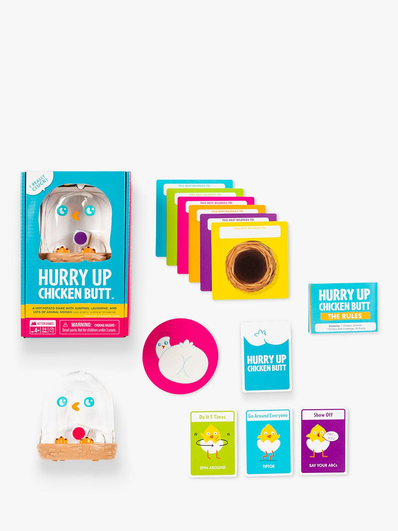 Hurry Up Chicken Butt hot potato game with animal noises, UK version