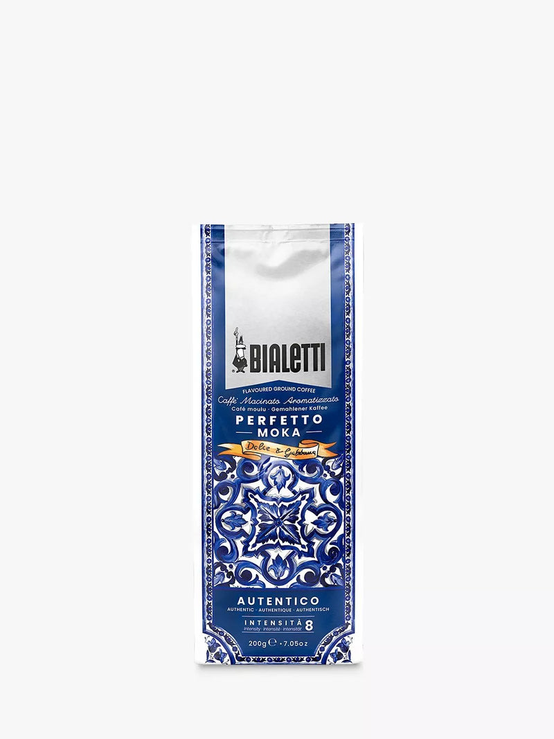 Bialetti Dolce & Gabbana Mediterranean Blue Perfetto Moka Autentico ground coffee 200g - British product