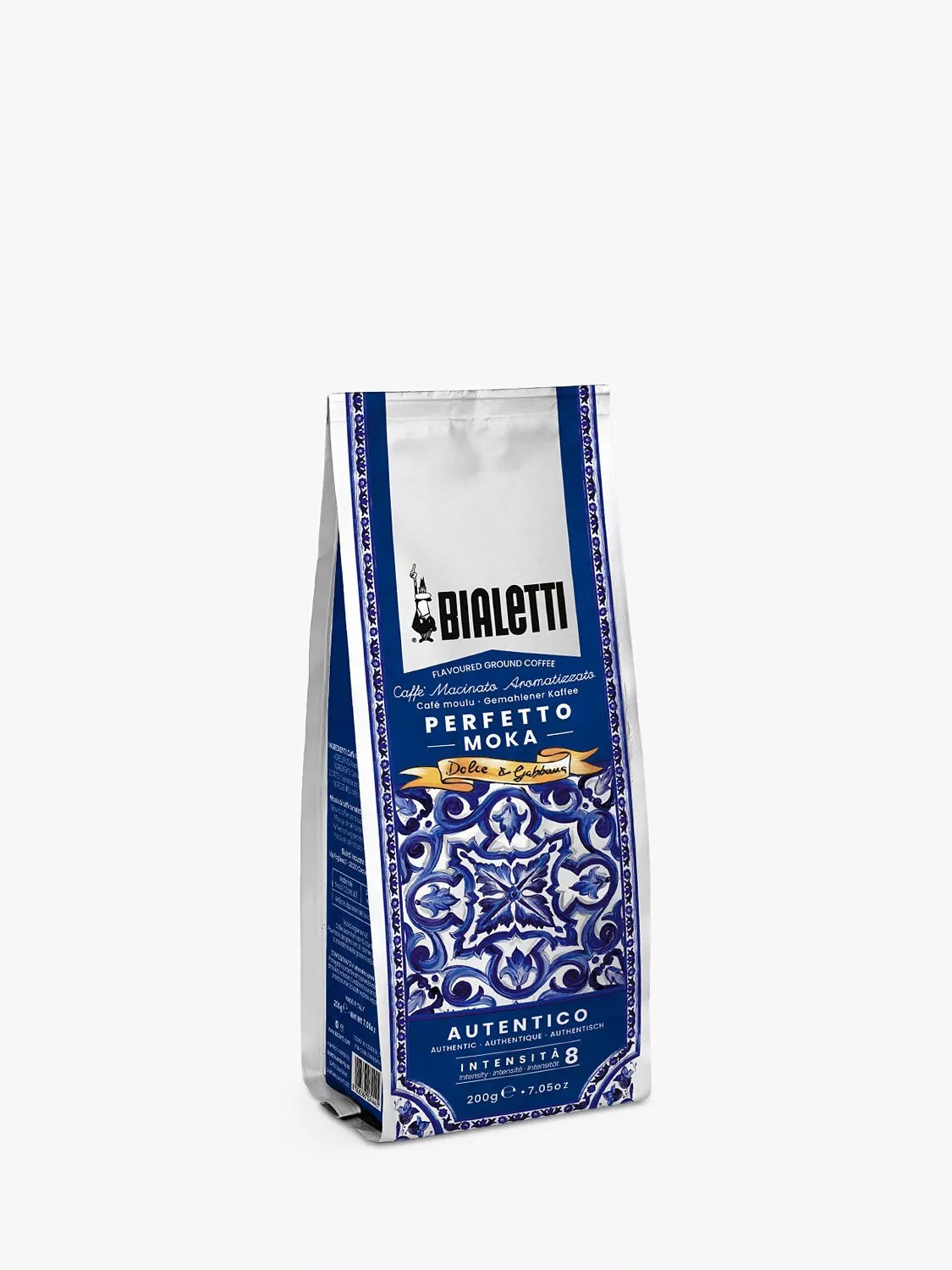 Bialetti Dolce & Gabbana Mediterranean Blue Perfetto Moka Autentico ground coffee 200g - British product