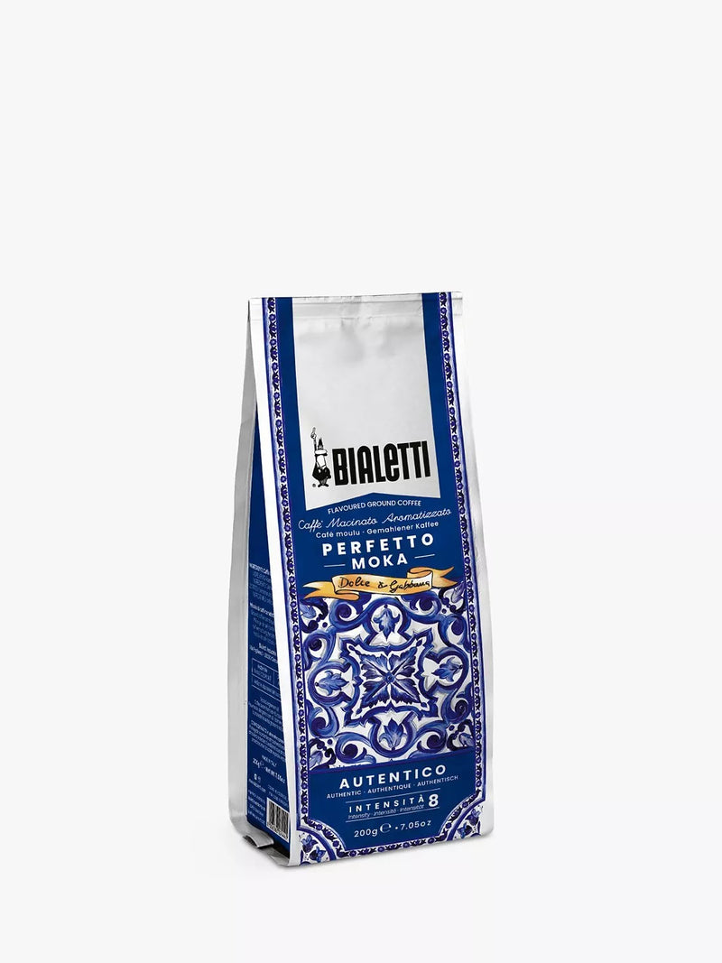 Bialetti Dolce & Gabbana Mediterranean Blue Perfetto Moka Autentico ground coffee 200g - British product