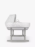 Shnuggle Moses Basket, Stand, and Waffle Hood Bundle, Grey