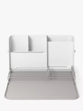 Umbra folding dish rack with cutlery sections and caddy base, white (British brand)