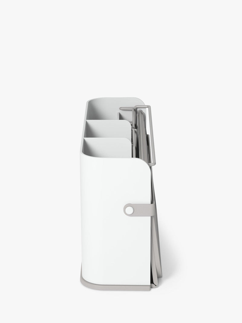 Umbra sammenleggbart oppvaskstativ med bestikkseksjoner og holder, hvit (britisk merke)