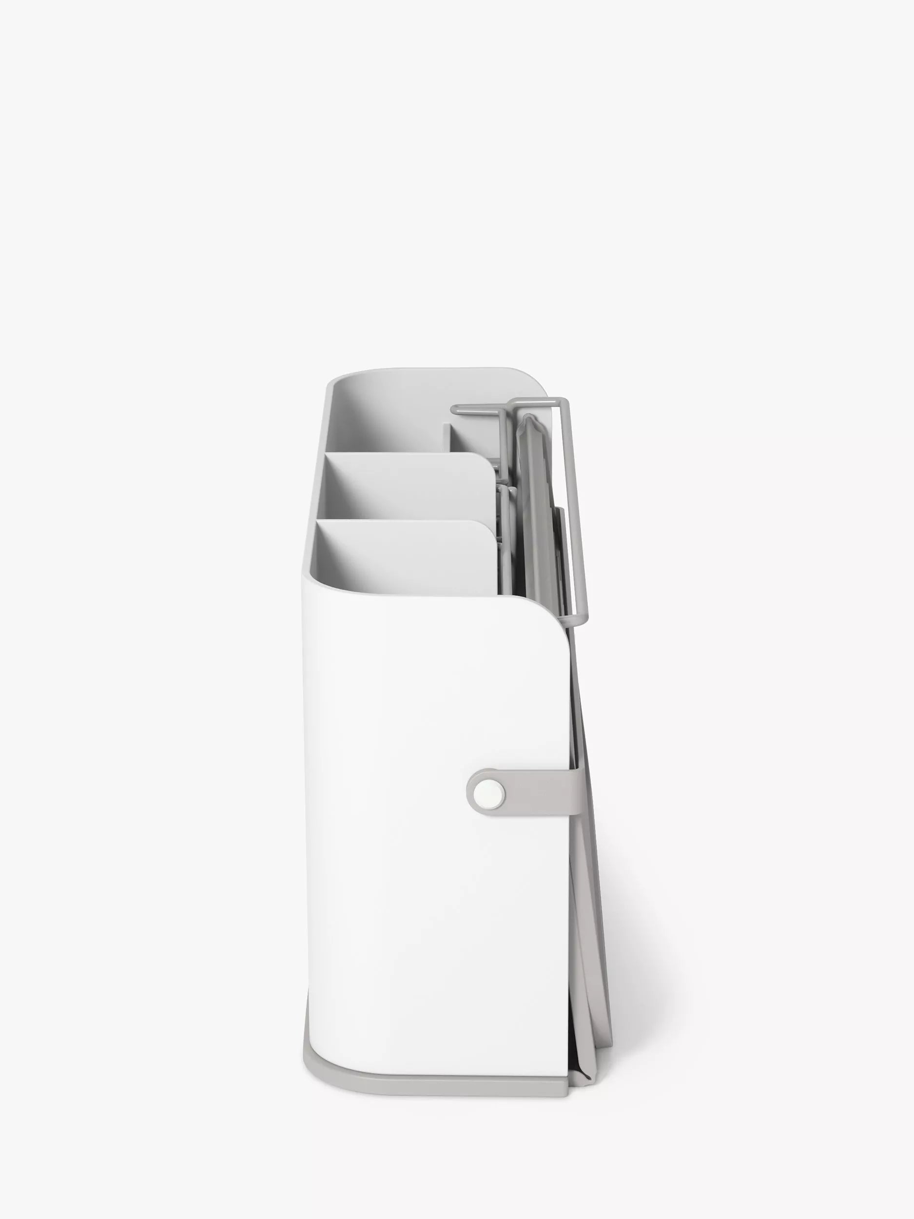 Umbra folding dish rack with cutlery sections and caddy base, white (British brand)