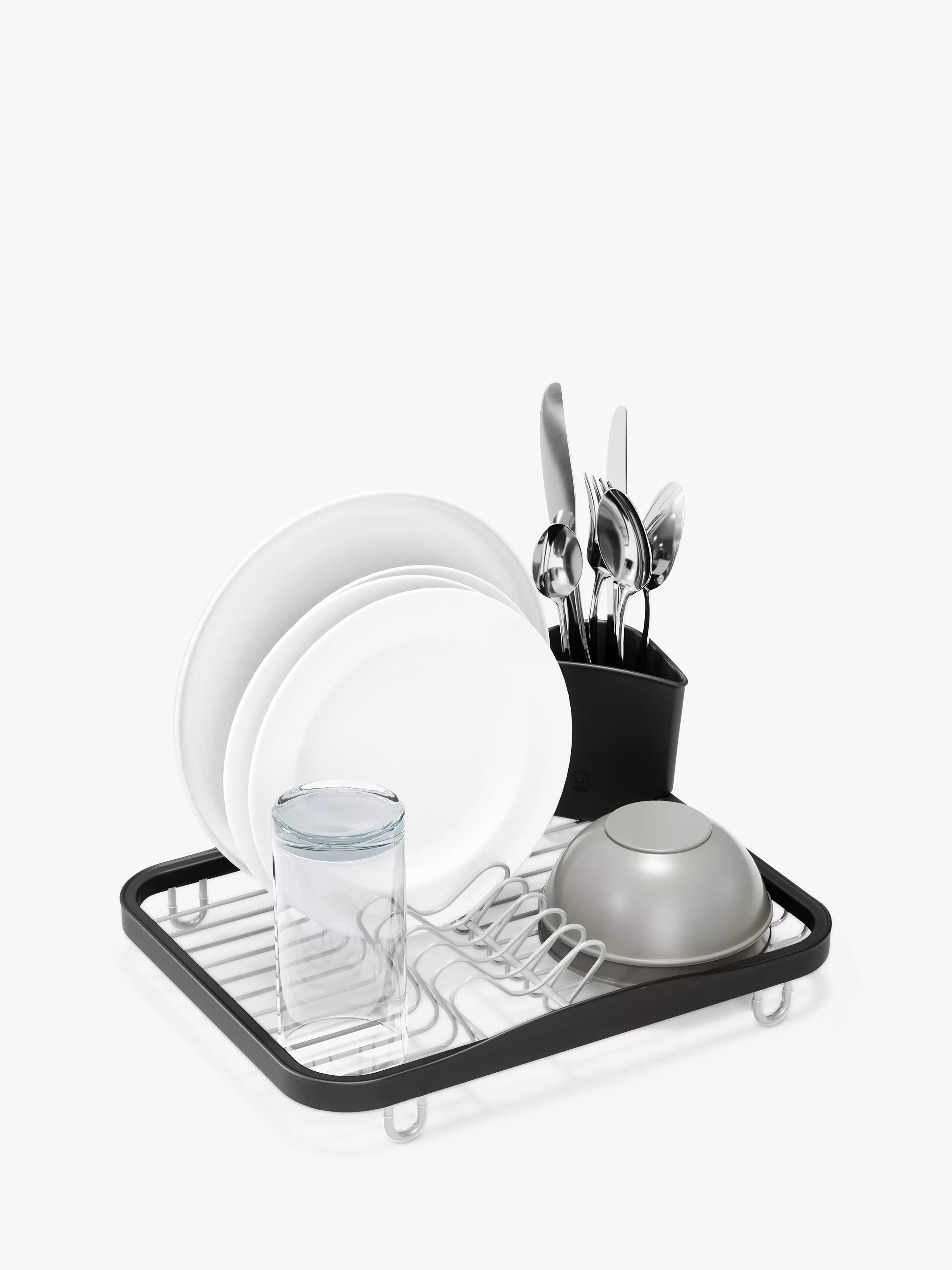 Umbra in-sink dish drying rack with nickel finish, 36 by 28 by 14 centimeters (British brand)