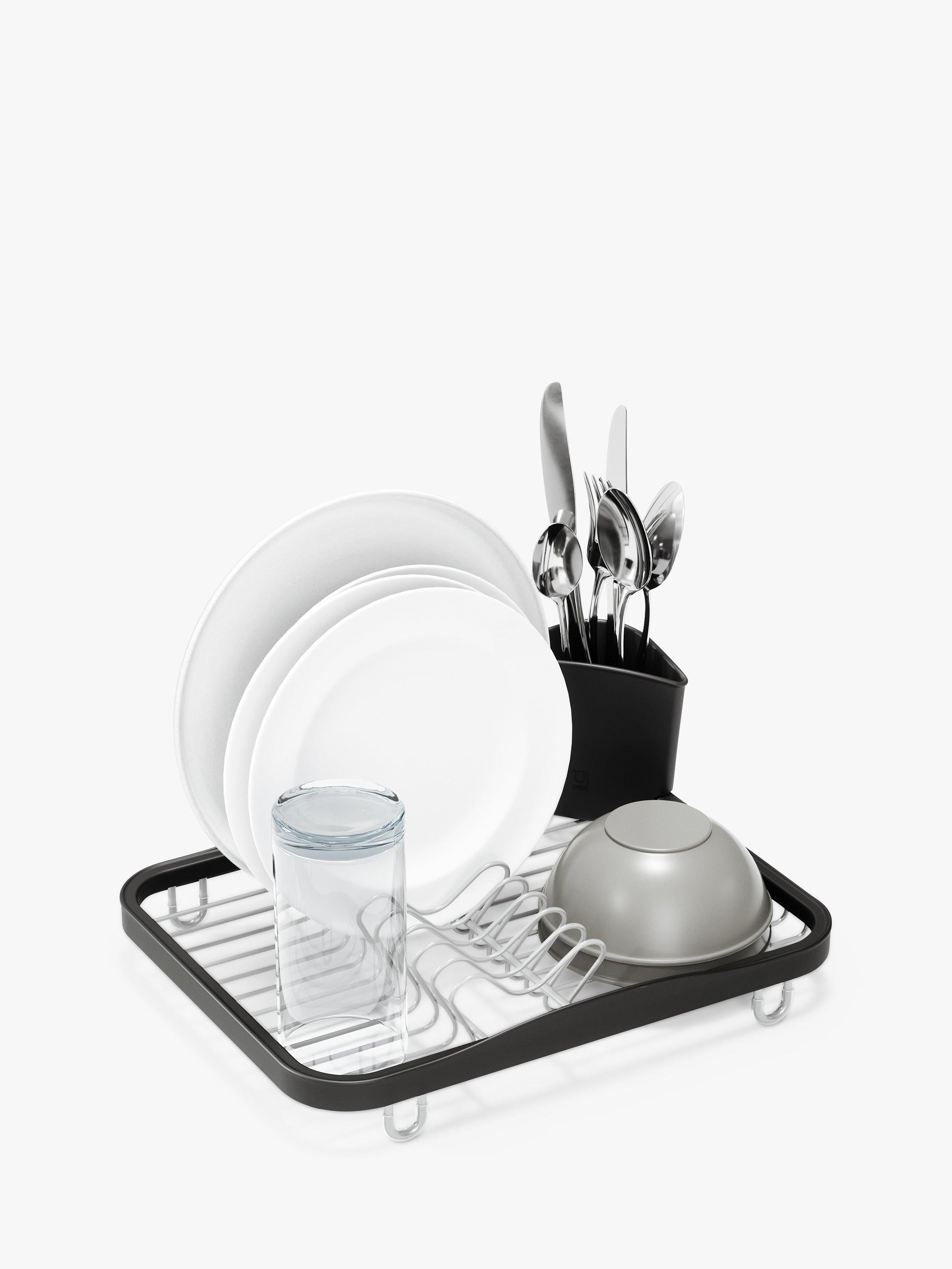 Umbra in-sink dish drying rack with nickel finish, 36 by 28 by 14 centimeters (British brand)
