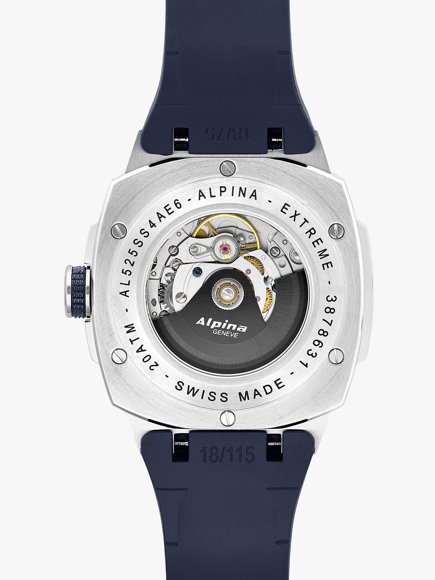 Alpina Alpiner Extreme automatic watch blue rubber strap (British brand)