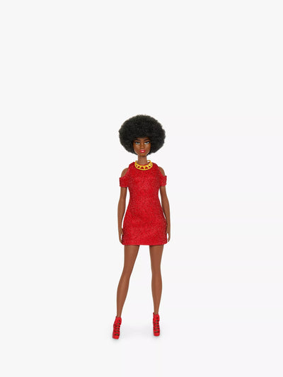 John Lewis Barbie 1980 Fashionistas Doll with Natural Black Hair, Red Dress and Accessories- Buy online at McGrocer