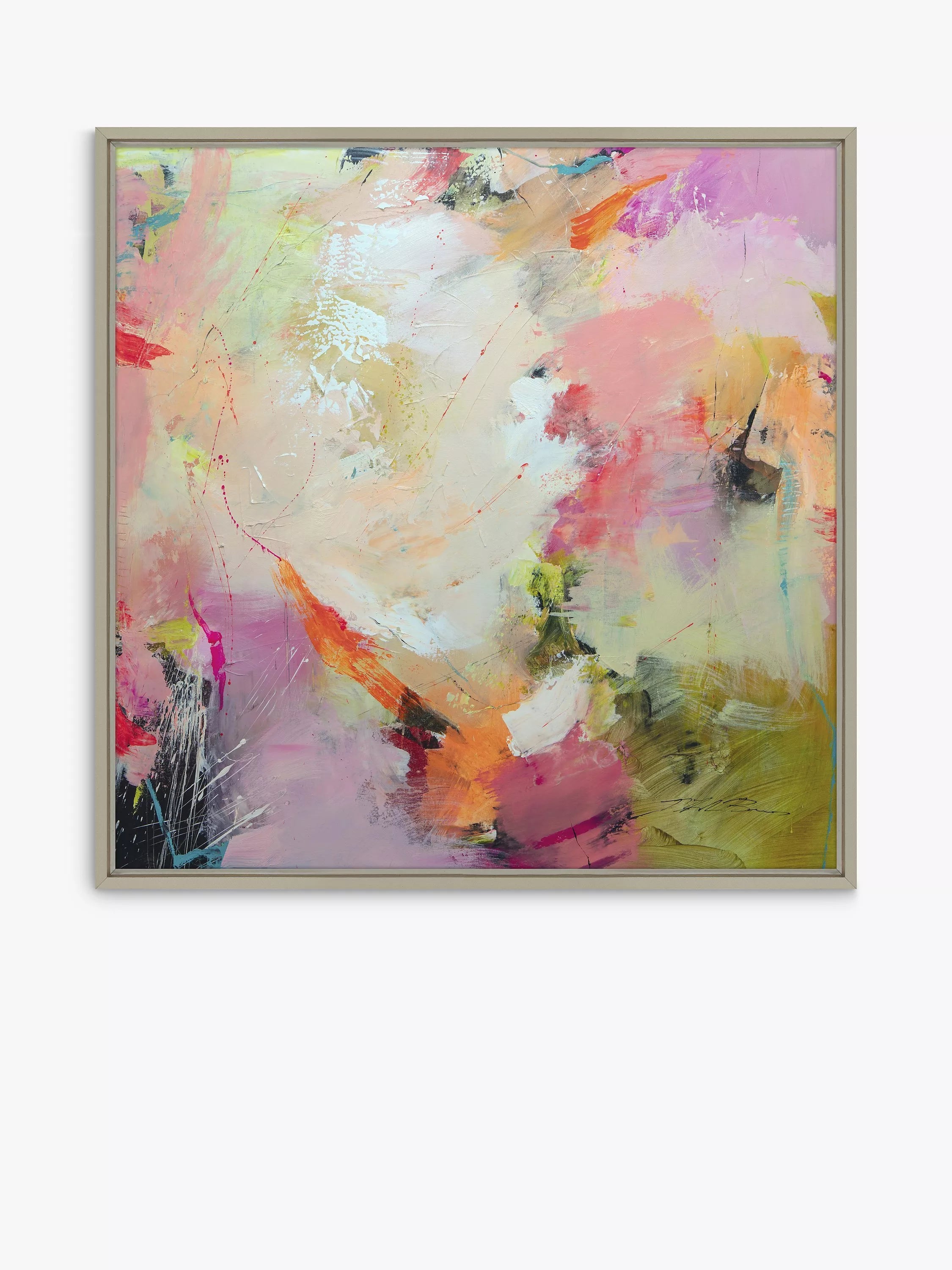 John Lewis abstract framed canvas print Cherry Blossom 64x64cm (British brand)
