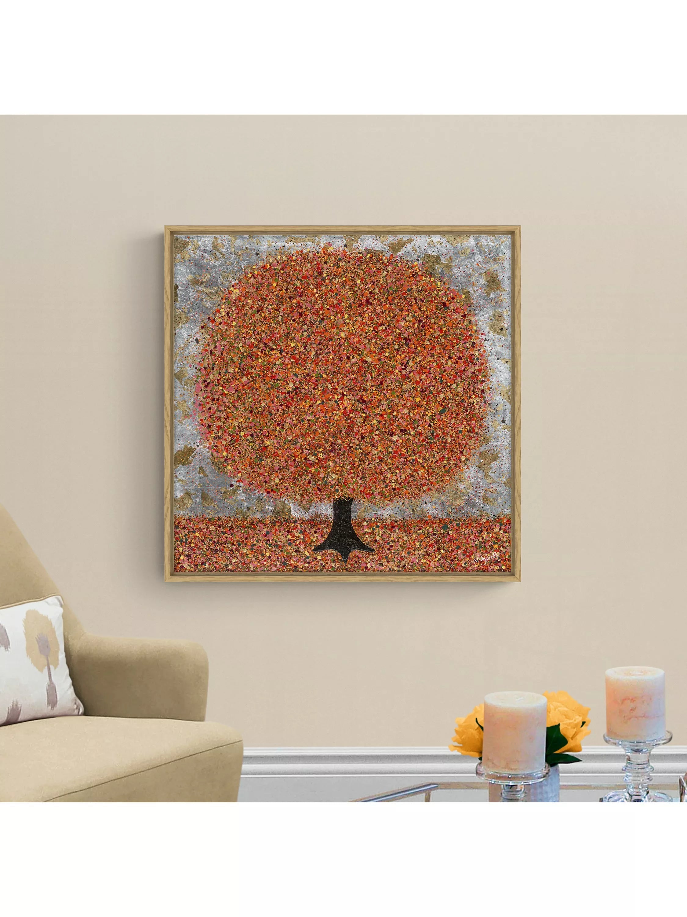 John Lewis autumn tree framed canvas print 64 x 64cm, UK version