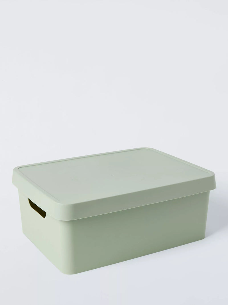 John Lewis Stapelbare Kunststoffbox mit Deckel, mittelgroß