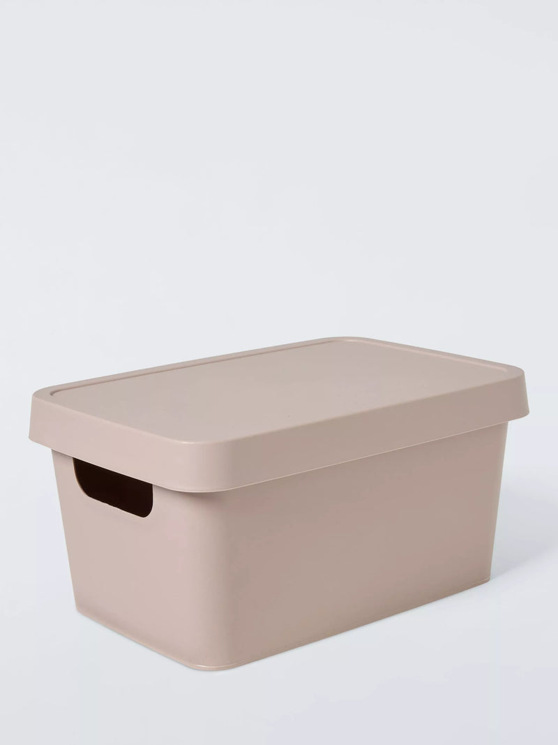 John Lewis Stackable Plastic Storage Box with Lid, Small