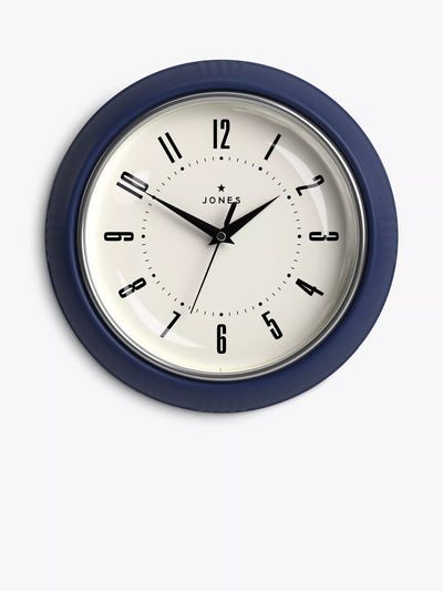John Lewis Small Vintage-Inspired Analogue Wall Clock with Retro Dial and Metallic Bezel, 24.5cm- Buy online at McGrocer