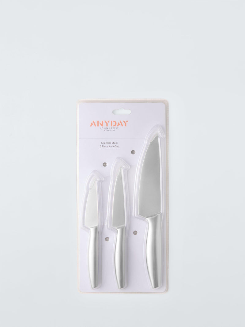 John Lewis ANYDAY Stainless Steel Kitchen Knife Set, 3 Piece