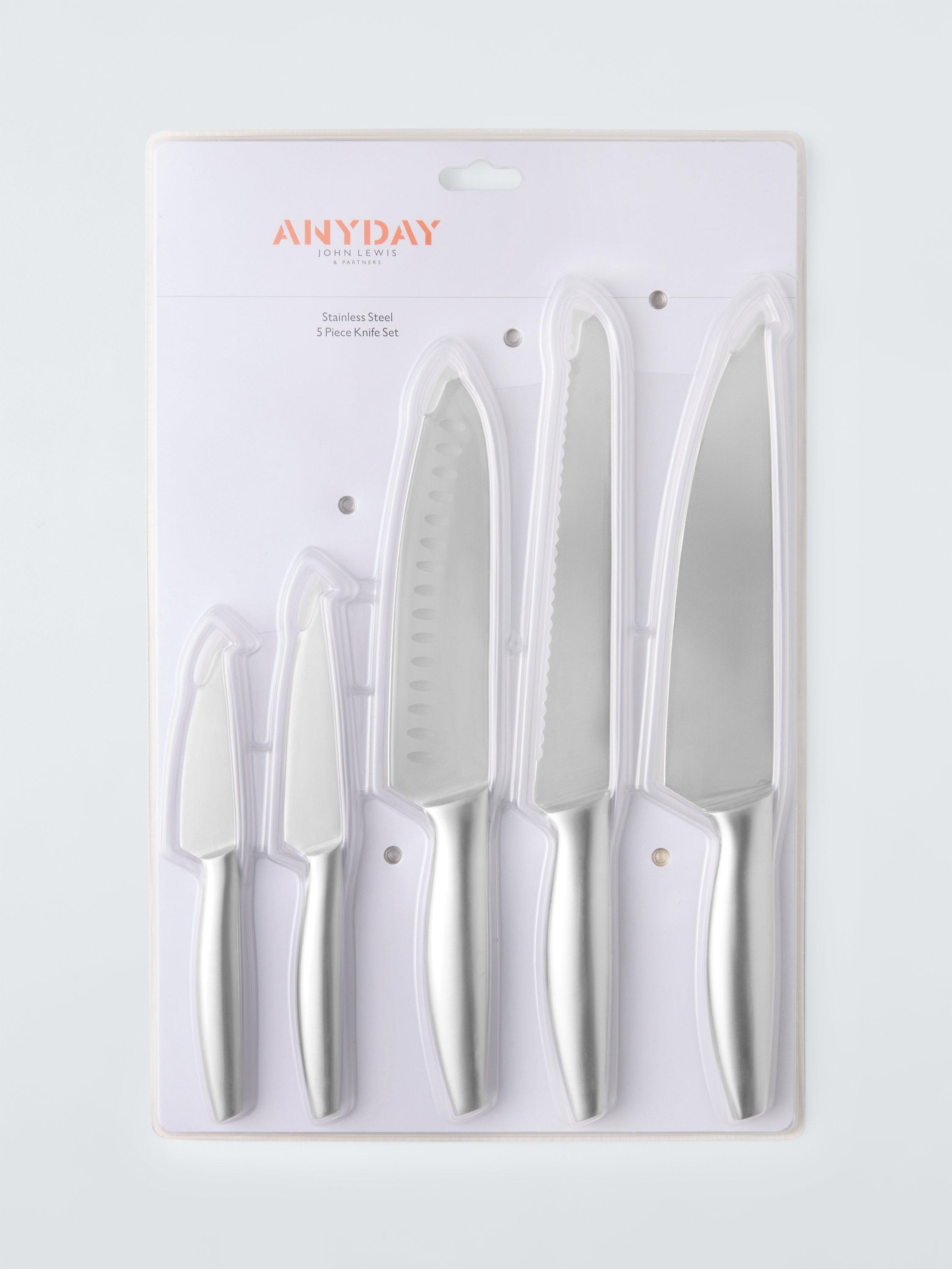 John Lewis ANYDAY 5-piece Stainless Steel Kitchen Knife Set, UK version