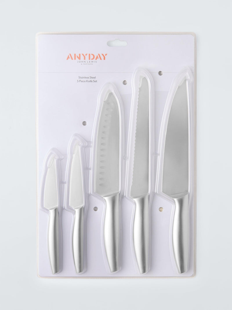 John Lewis ANYDAY 5-piece Stainless Steel Kitchen Knife Set, UK version