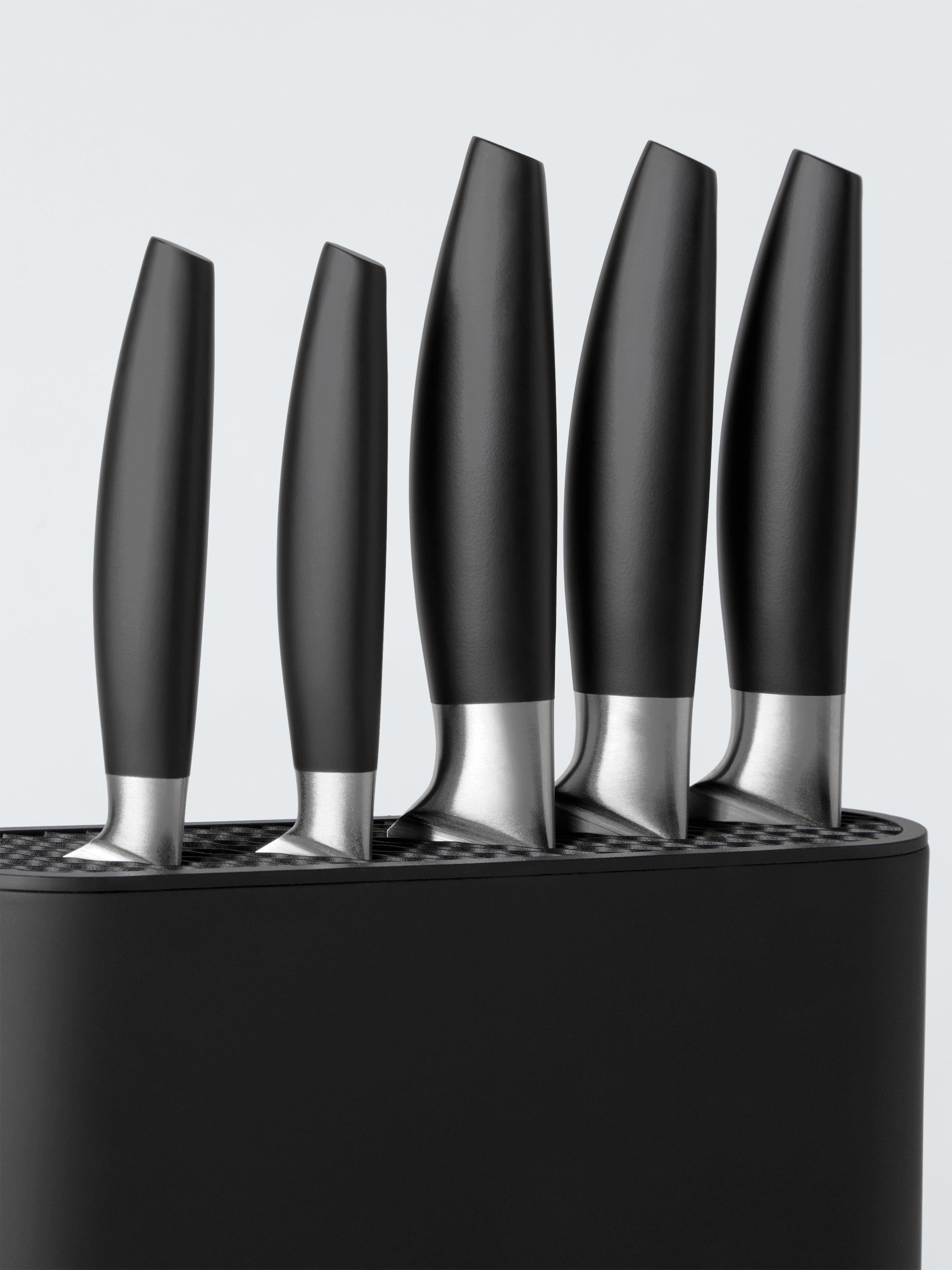 John Lewis 5 piece stainless steel knife block set (British brand)
