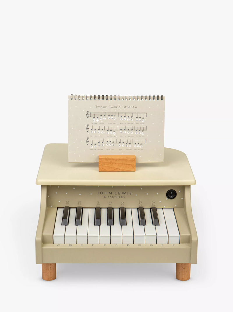 John Lewis toy wooden piano with spotty design (British brand)