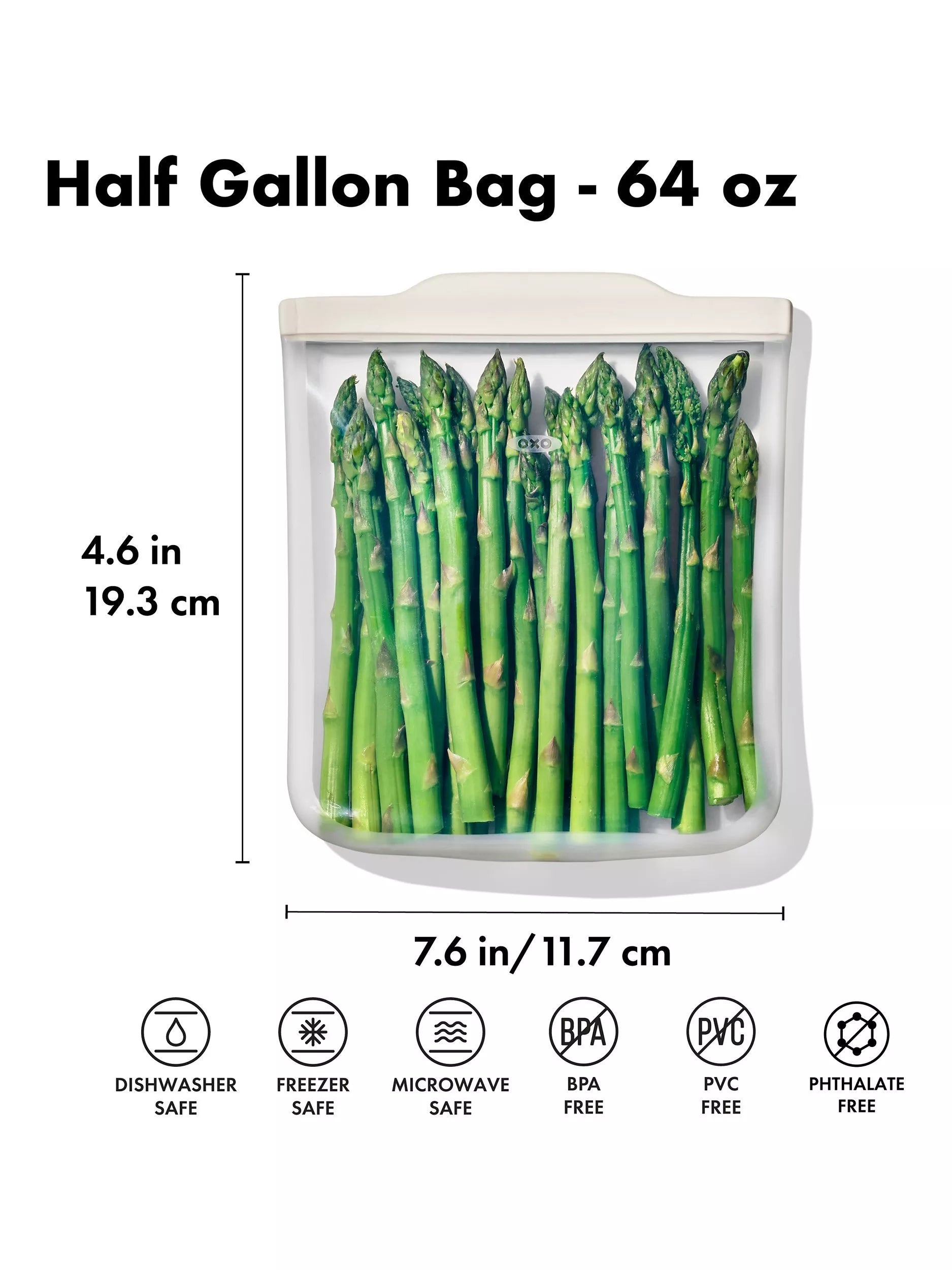 OXO Good Grips silicone bag 1.8L clear - British product