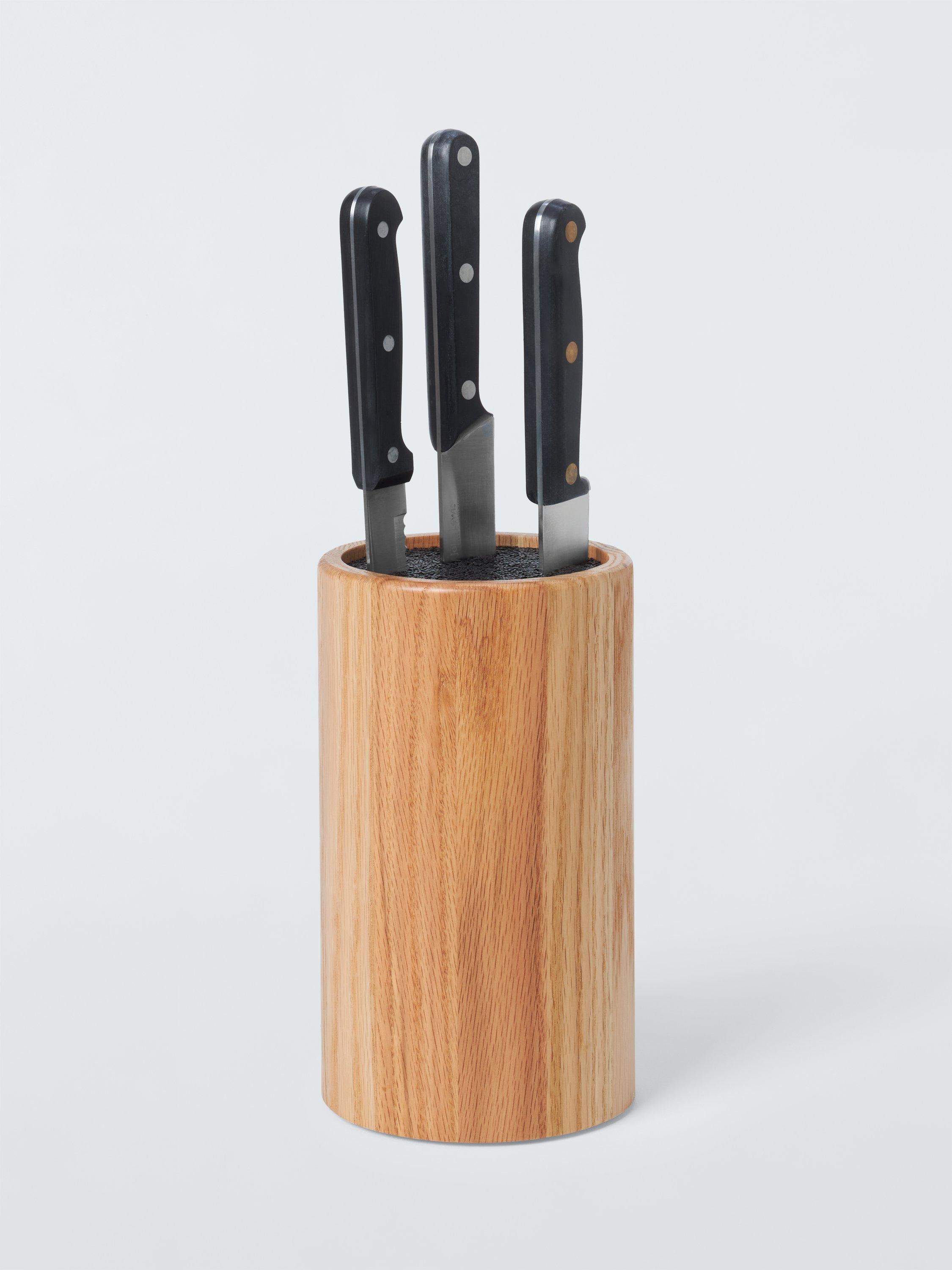 John Lewis oak knife block universal size, imported from the UK