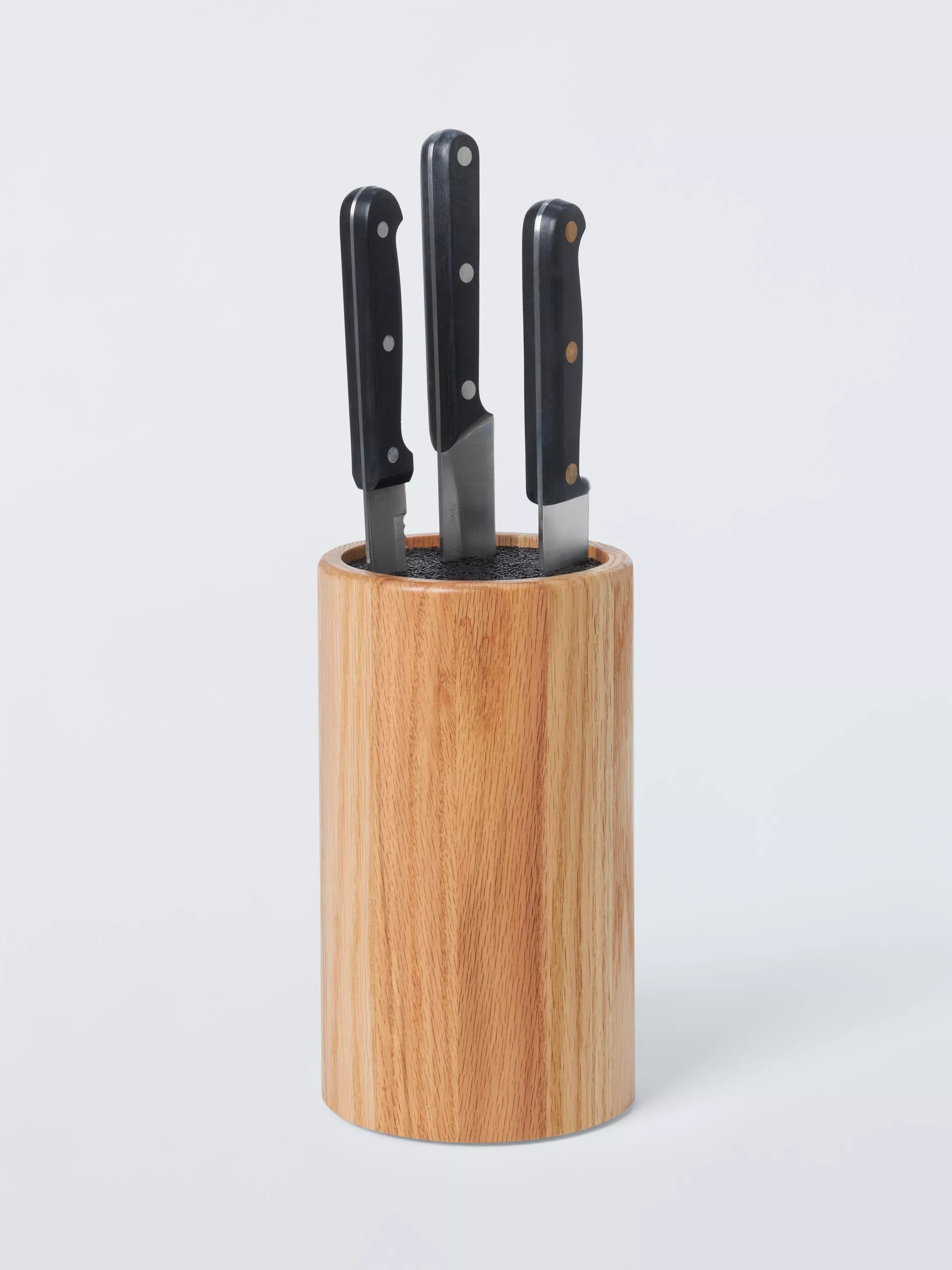 John Lewis oak knife block universal size, imported from the UK
