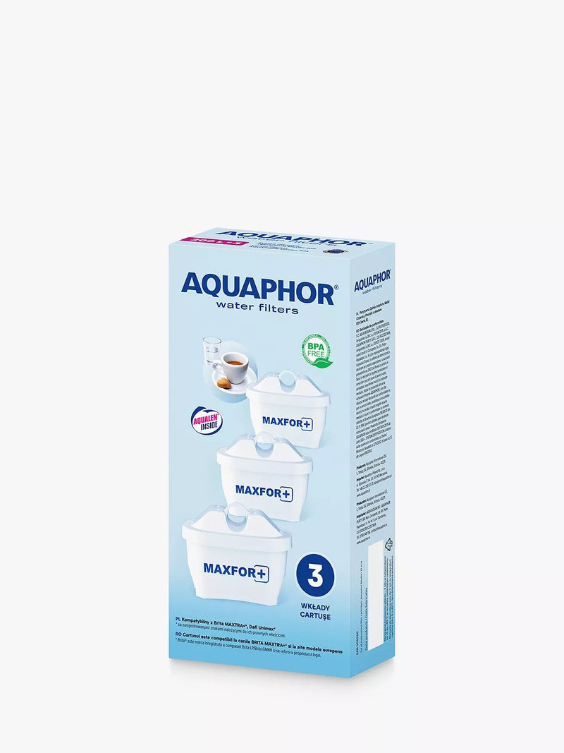Aquaphor MAXFOR+ water filter cartridge pack of 3, imported from the UK