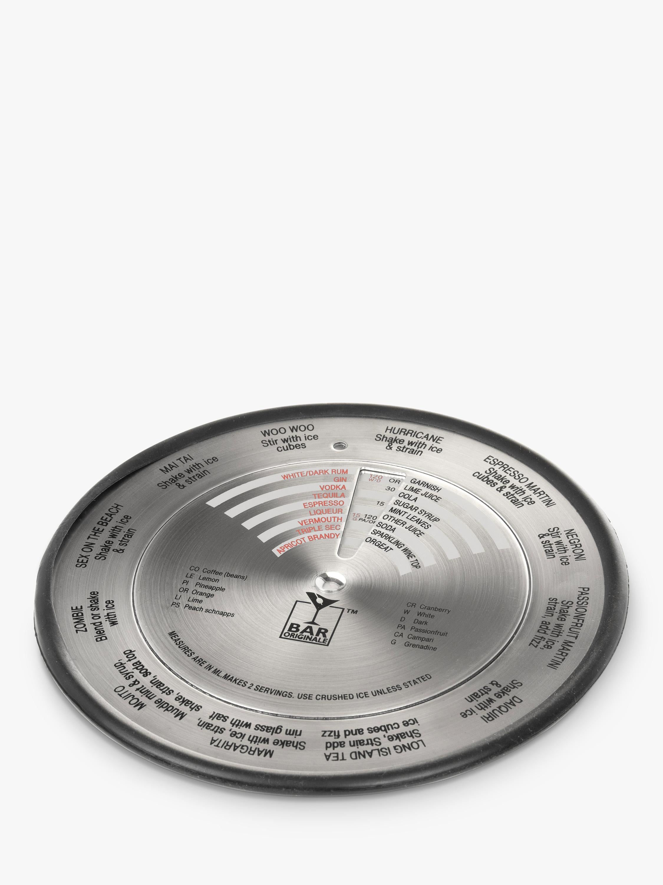 Bar Bespoke cocktail compass with recipes - British product