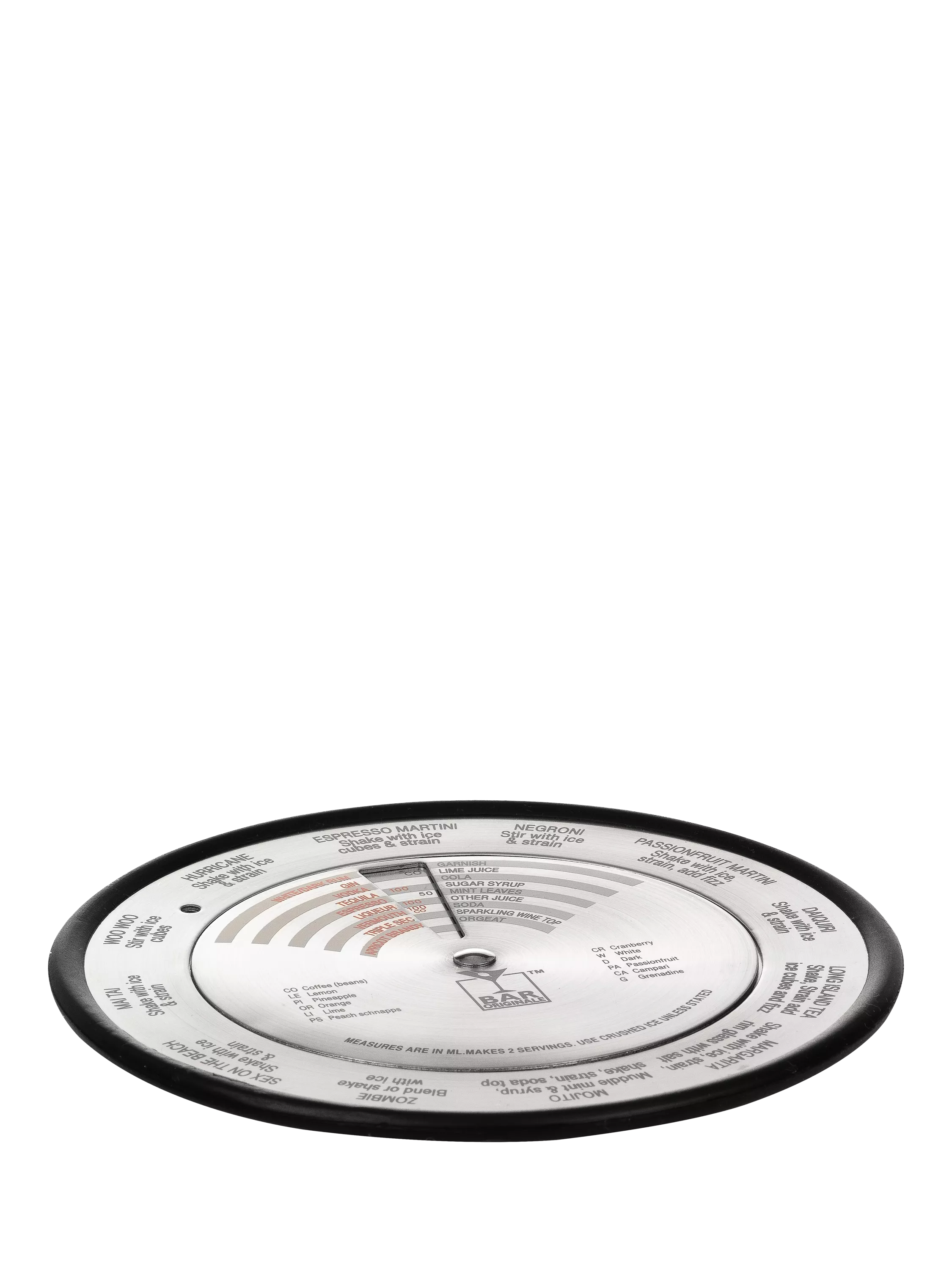 Bar Bespoke cocktail compass with recipes - British product
