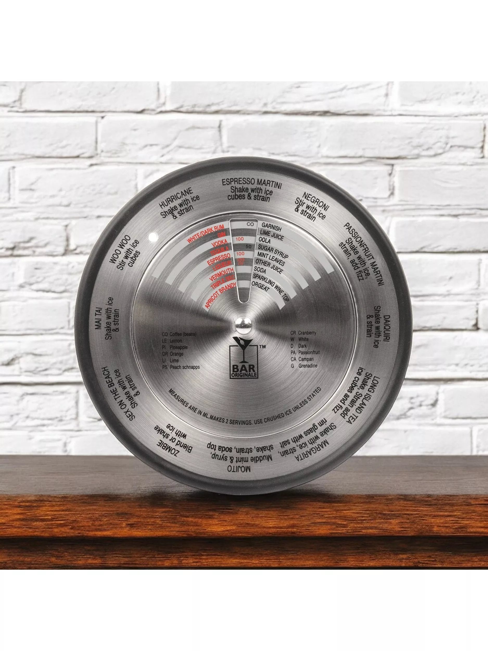 Bar Bespoke cocktail compass with recipes - British product