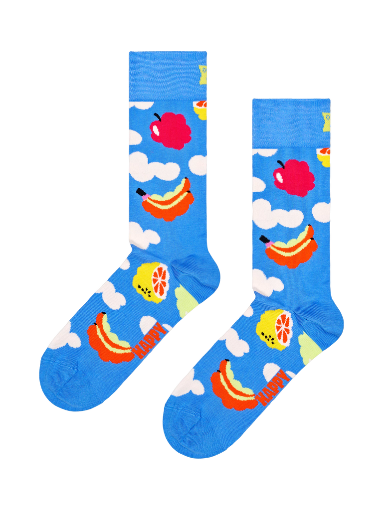 Happy Socks Cloudy Fruit Socks, One Size, Blue/Multi