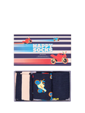 Happy Socks Navy Gift Set, Pack of 3, Navy/Multi