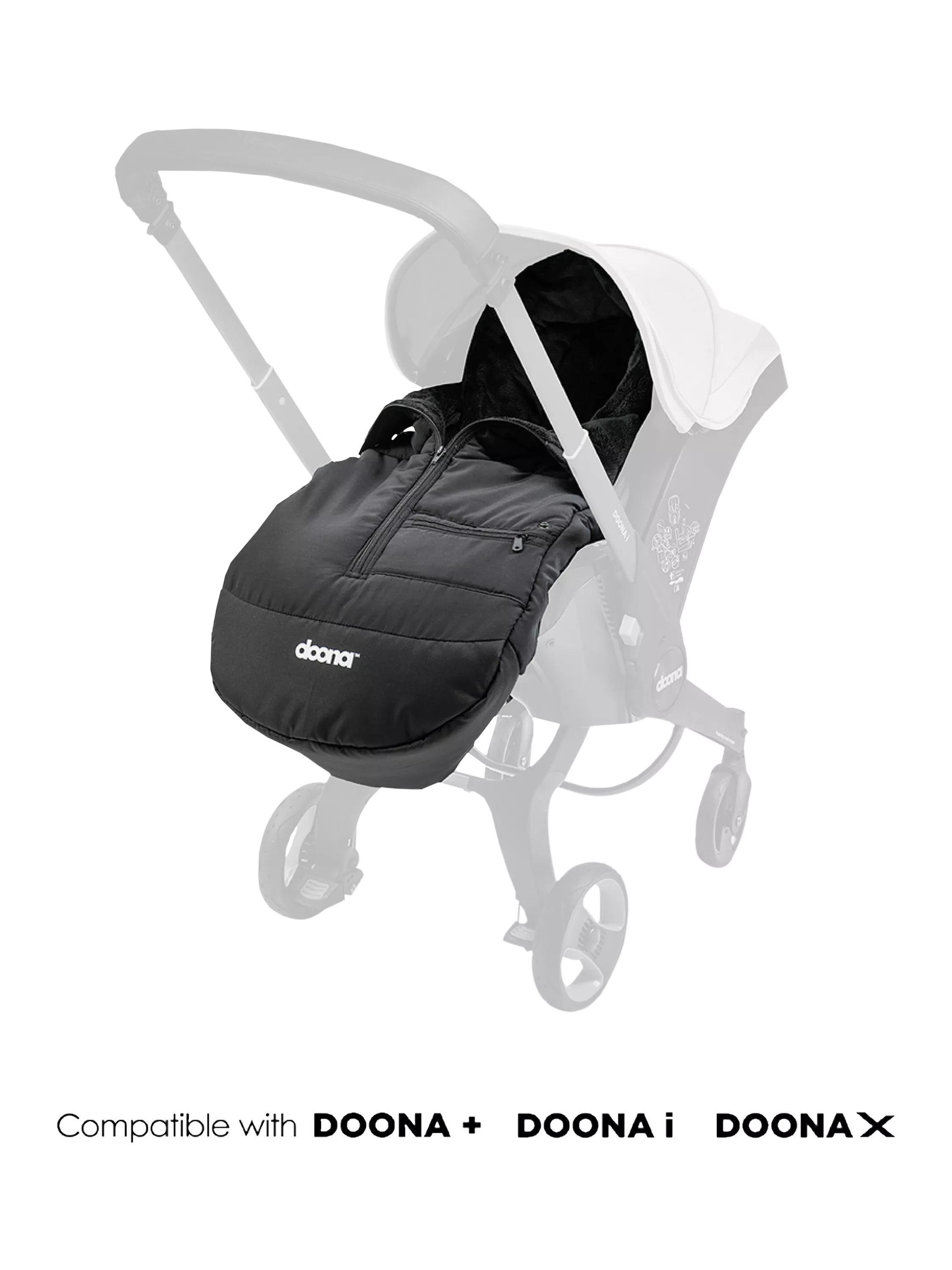 Doona Footmuff Cover Black, imported from the UK
