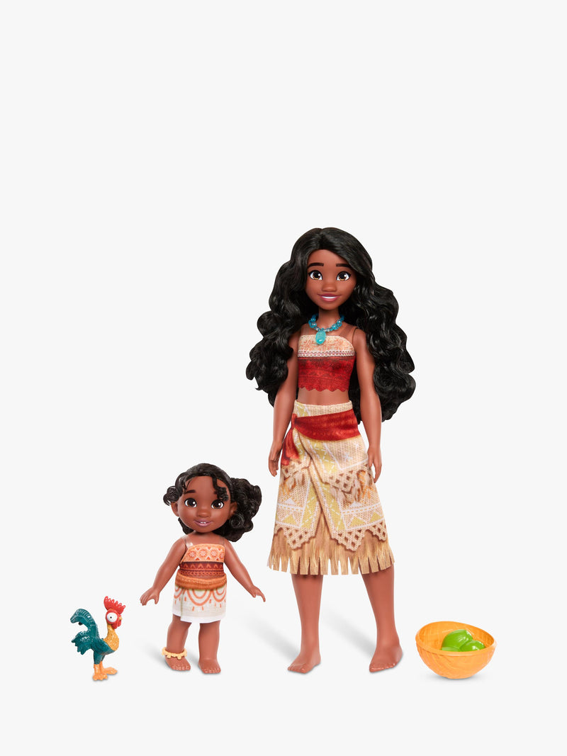 Disney Moana 2 dolls set with Moana, Simea, and Heihei, 5 piece - British product