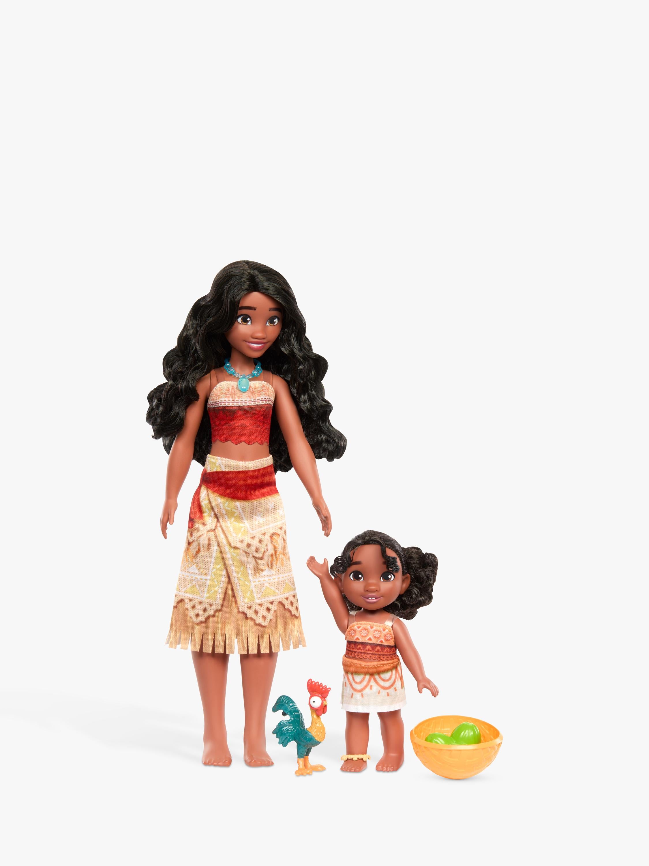 Disney Moana 2 dolls set with Moana, Simea, and Heihei, 5 piece - British product