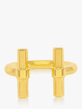 Rachel Jackson London adjustable T-Bar ring in gold, imported from the UK