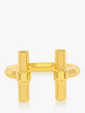 Rachel Jackson London adjustable T-Bar ring in gold, imported from the UK