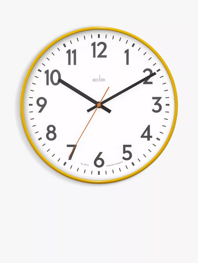 John Lewis Analogue Wall Clock with Colourful Case and Arabic Numerals, 30cm- Buy online at McGrocer