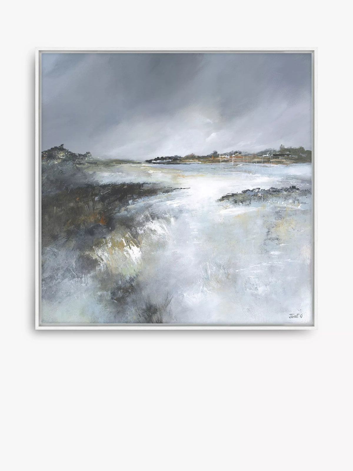 John Lewis Janet Gammans 'Reflecting Sky' framed canvas print, Multi, 84 x 84cm, UK version