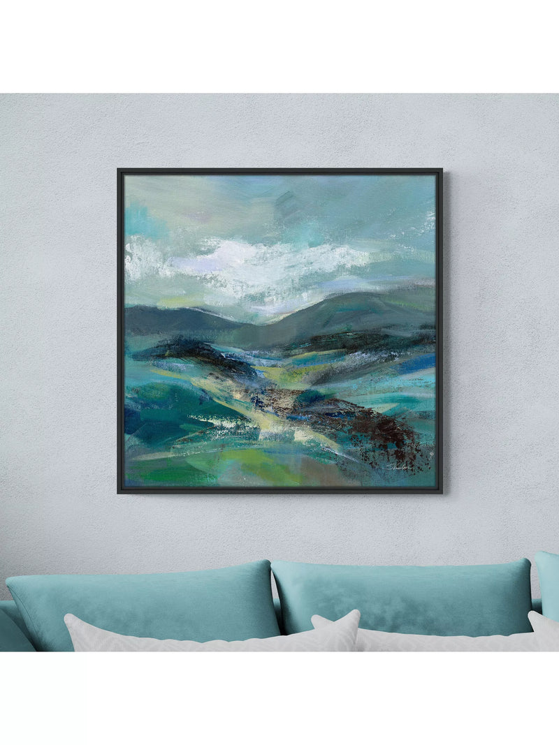 John Lewis framed canvas print Turquoise Slopes 84x84cm (British brand)