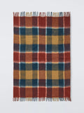 John Lewis Mohair Effect Bold Autumn Check Throw, Burgundy