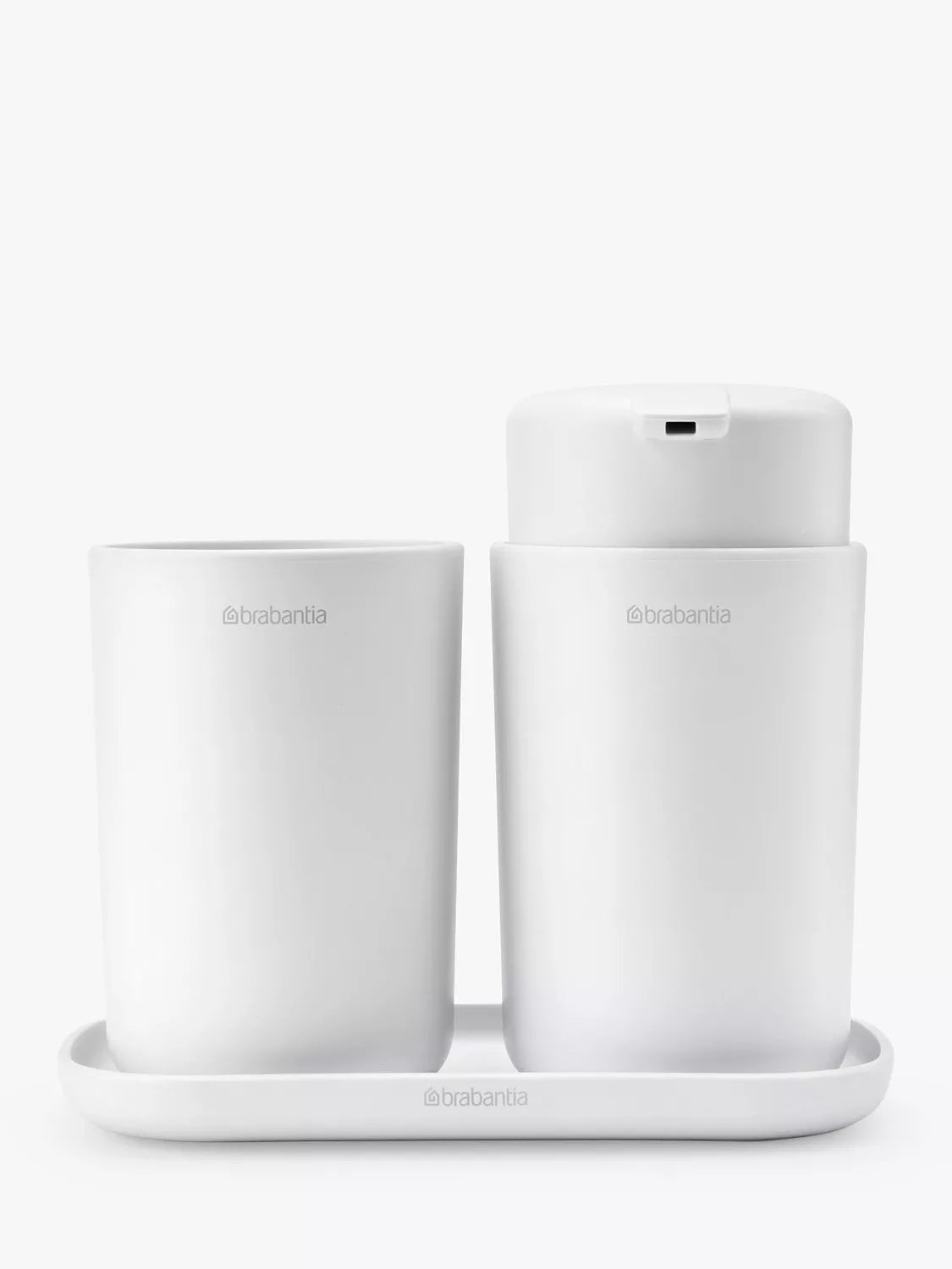 Brabantia ReNew bathroom accessory set, imported from the UK